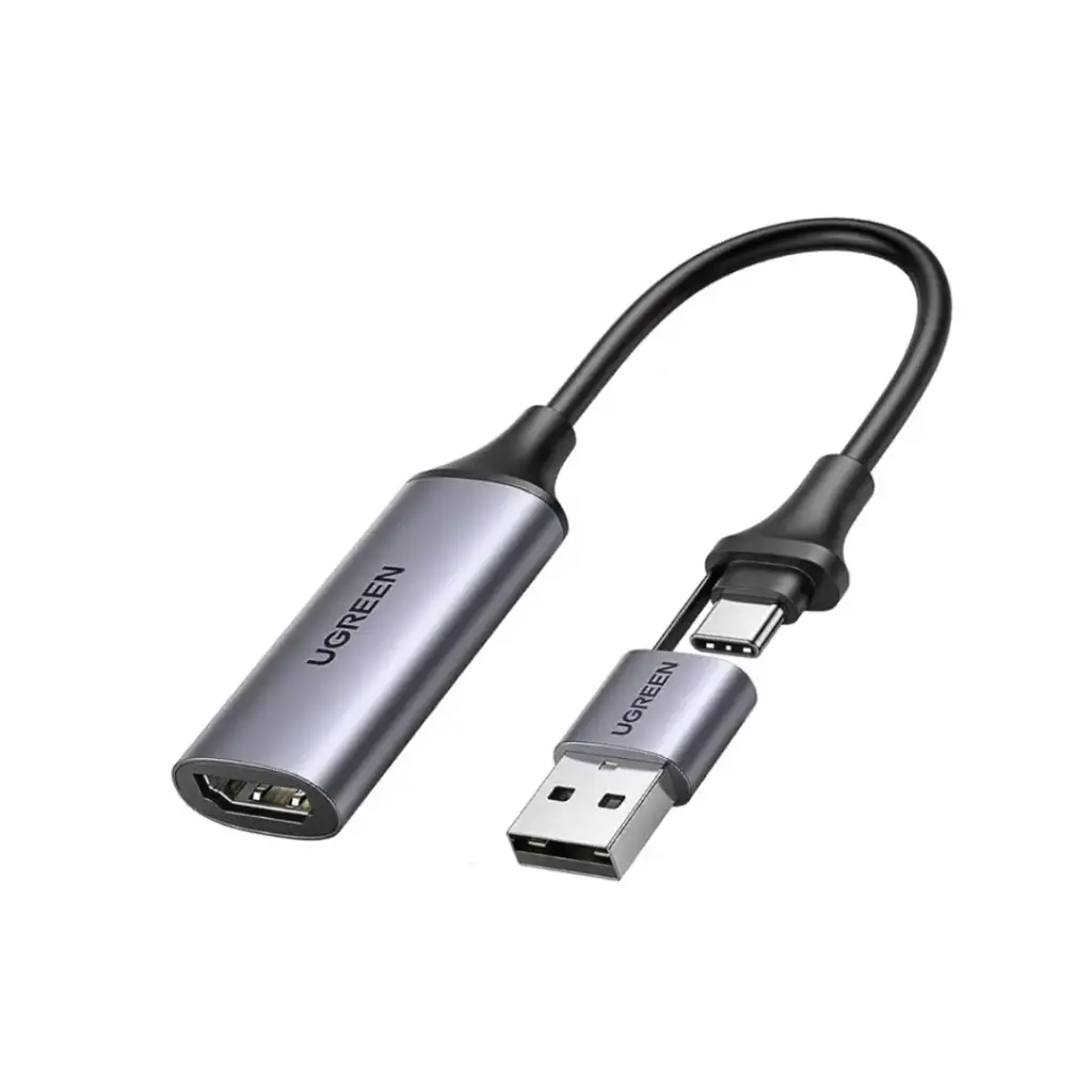 Ugreen - Type-C+A 2.0 (M) to HDMI (F) Adapter (HD USB Video Capture Card) CM489-40189