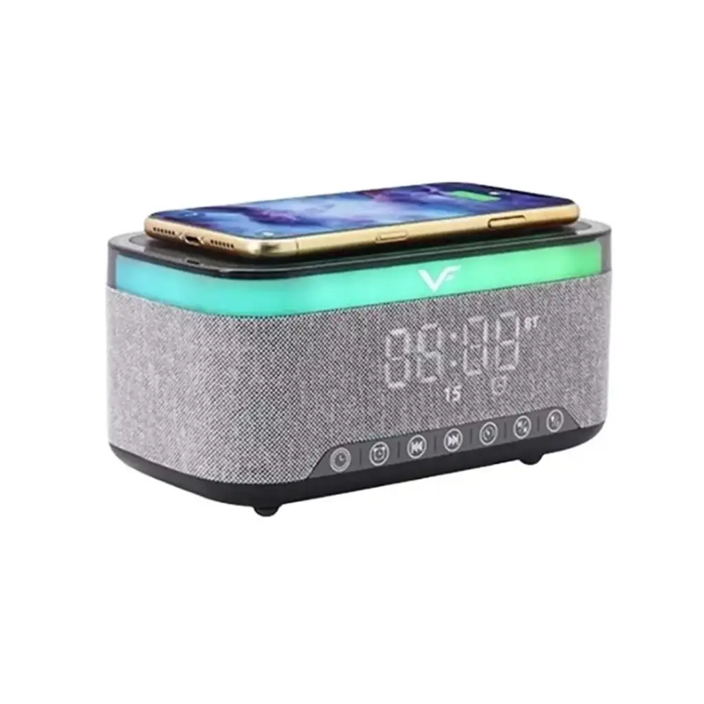 Vinnfier - Neo Air 5C Portable Alarm Clock Bluetooth Speaker - Wireless Quick-Charging