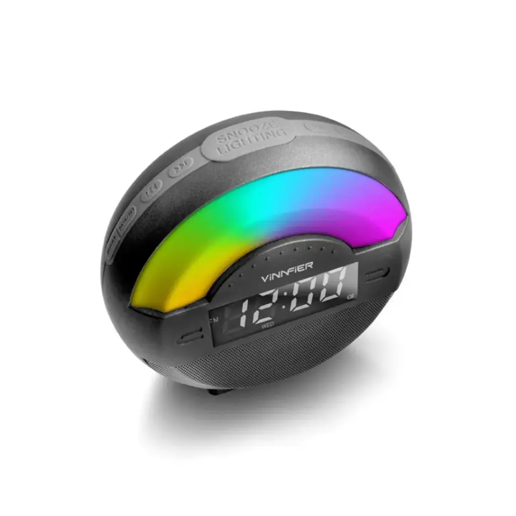 Vinnfier - Neo Air 5C Portable Alarm Clock Bluetooth Speaker - Wireless Quick-Charging