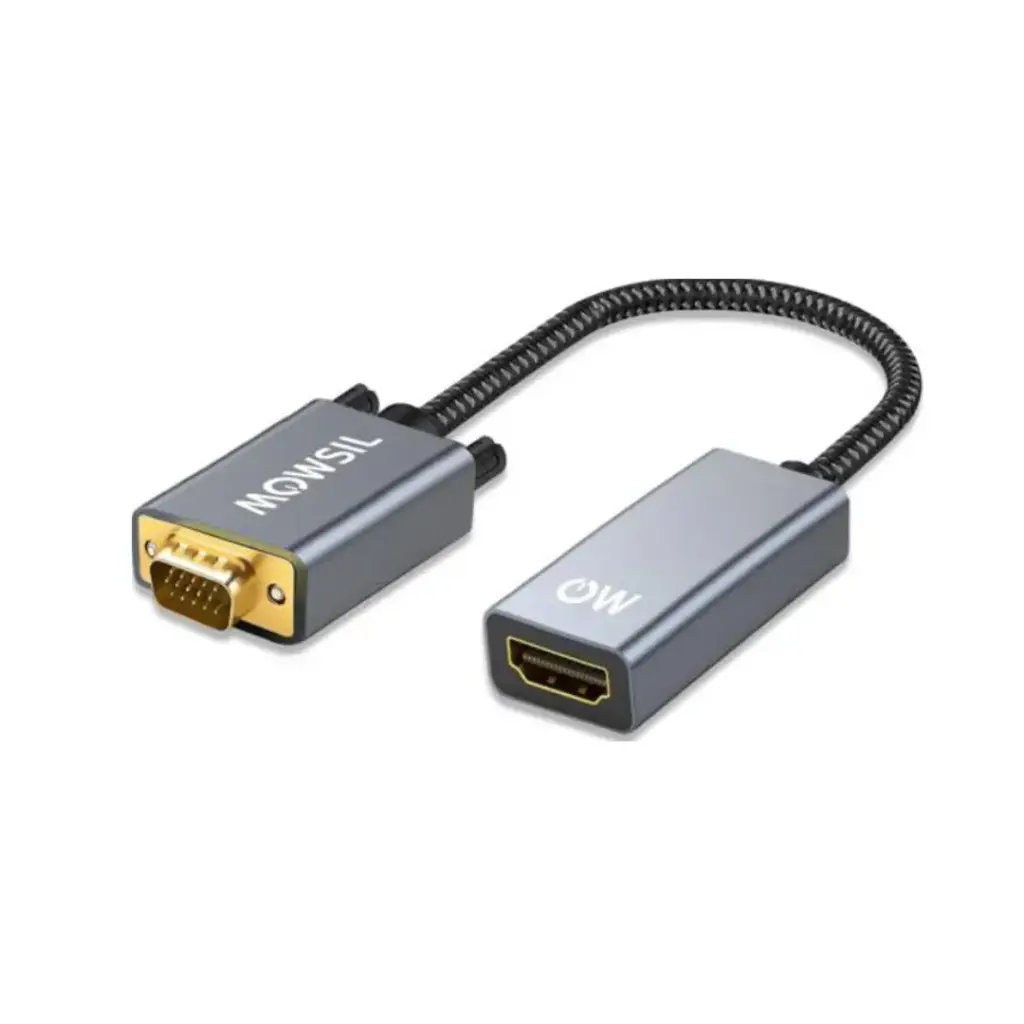 MOWSIL VGA (M) to HDMI (F) Adapter (Braided) - MOVHD