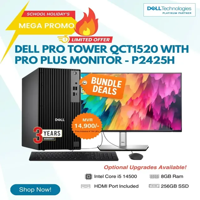 Mega Promo Bundle - Dell Pro Tower QCT1520 with Dell Pro Plus Monitor P2425H