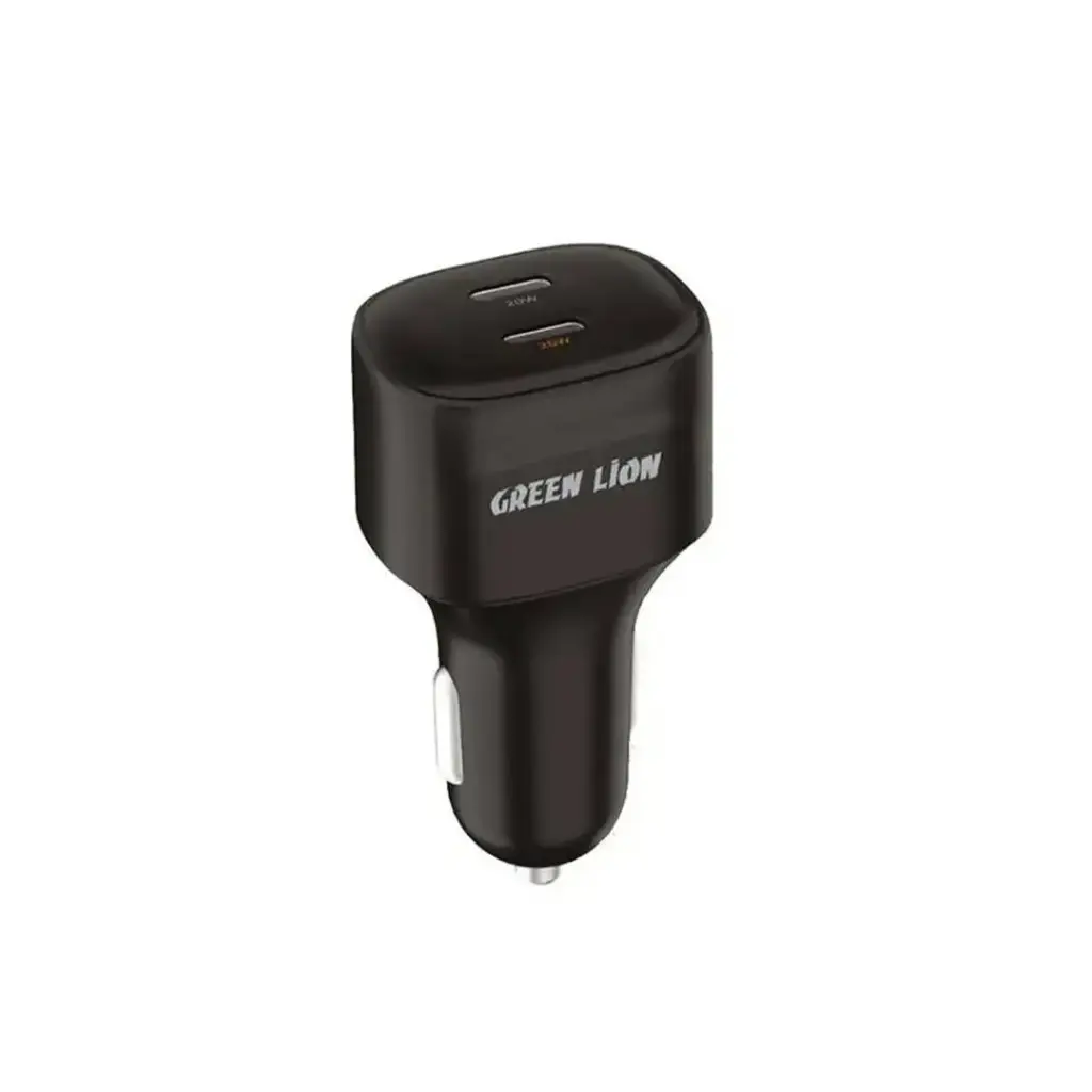 GreenLion Compact Car Charger Dual Port USB-C Charger 45W Multi Device Charging | Model:161587