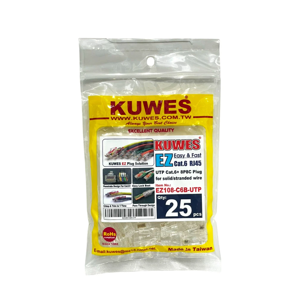 Kuwes EZ Cat6 RJ45 Jack (25pcs) EZ108