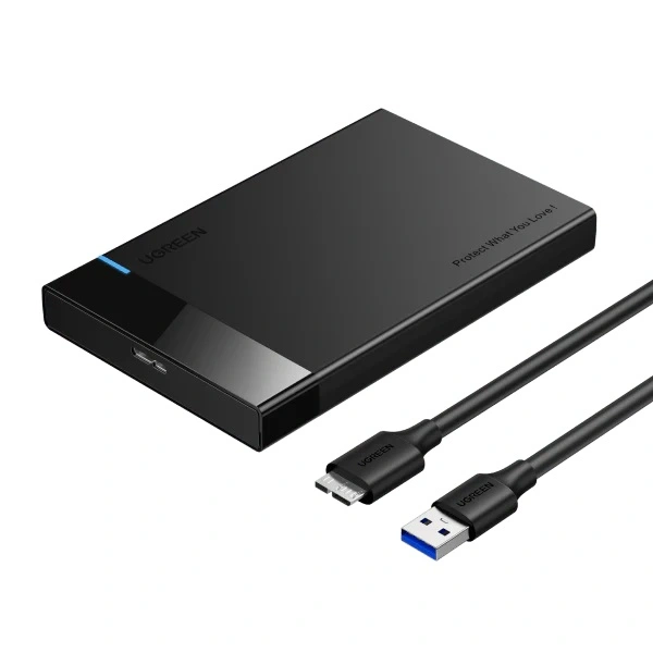 UGREEN Hard Drive Enclosure USB C USB 3.1 2.5" Hard Drive Enclosure 6G With USB -A to USB-C Cable + USB-C to USB-C Cable - Model: US221 | PN: 60735
