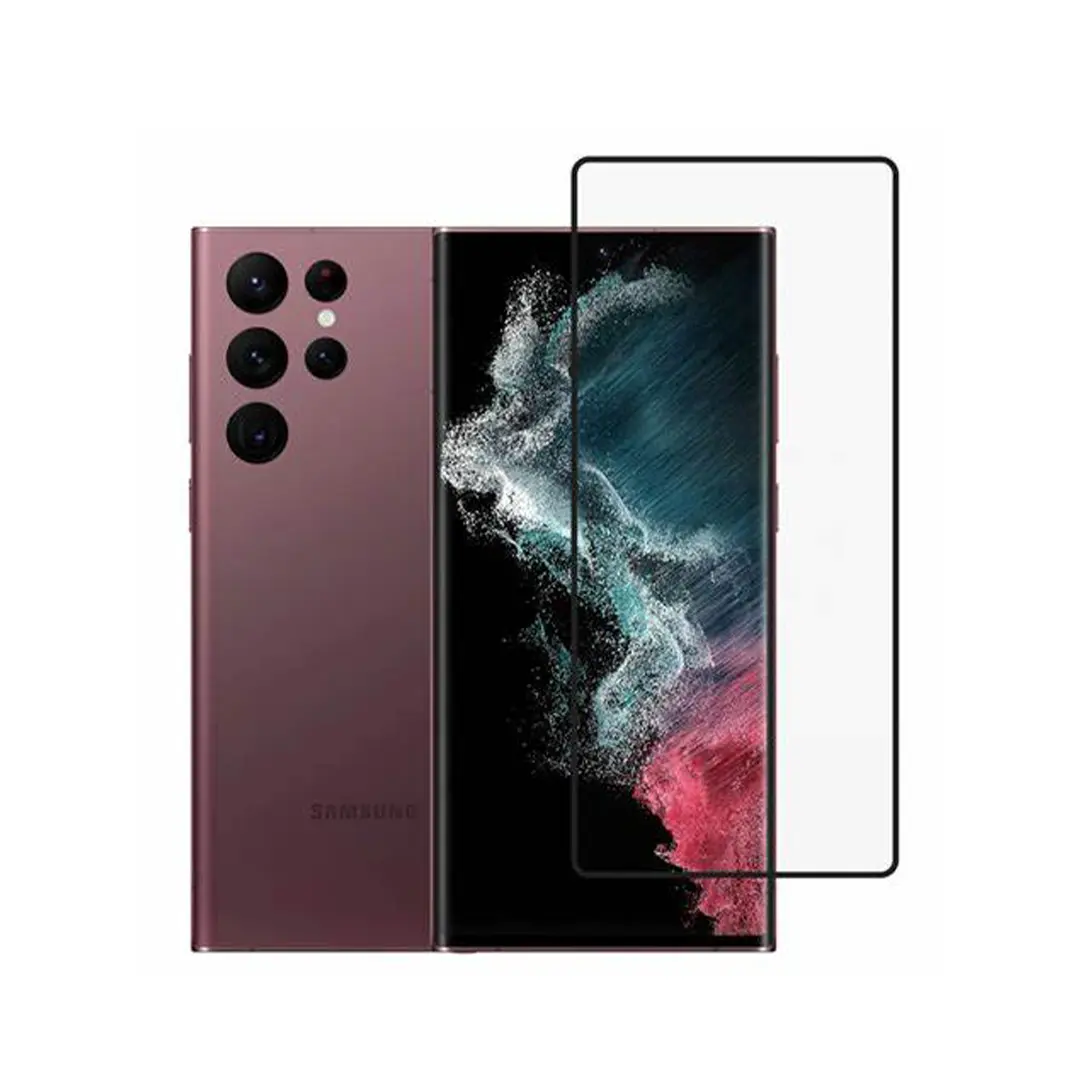 Full Glue Samsung S22 Ultra - Curved edge 5D Screen Protector ( Premium Tempered Glass) | Black