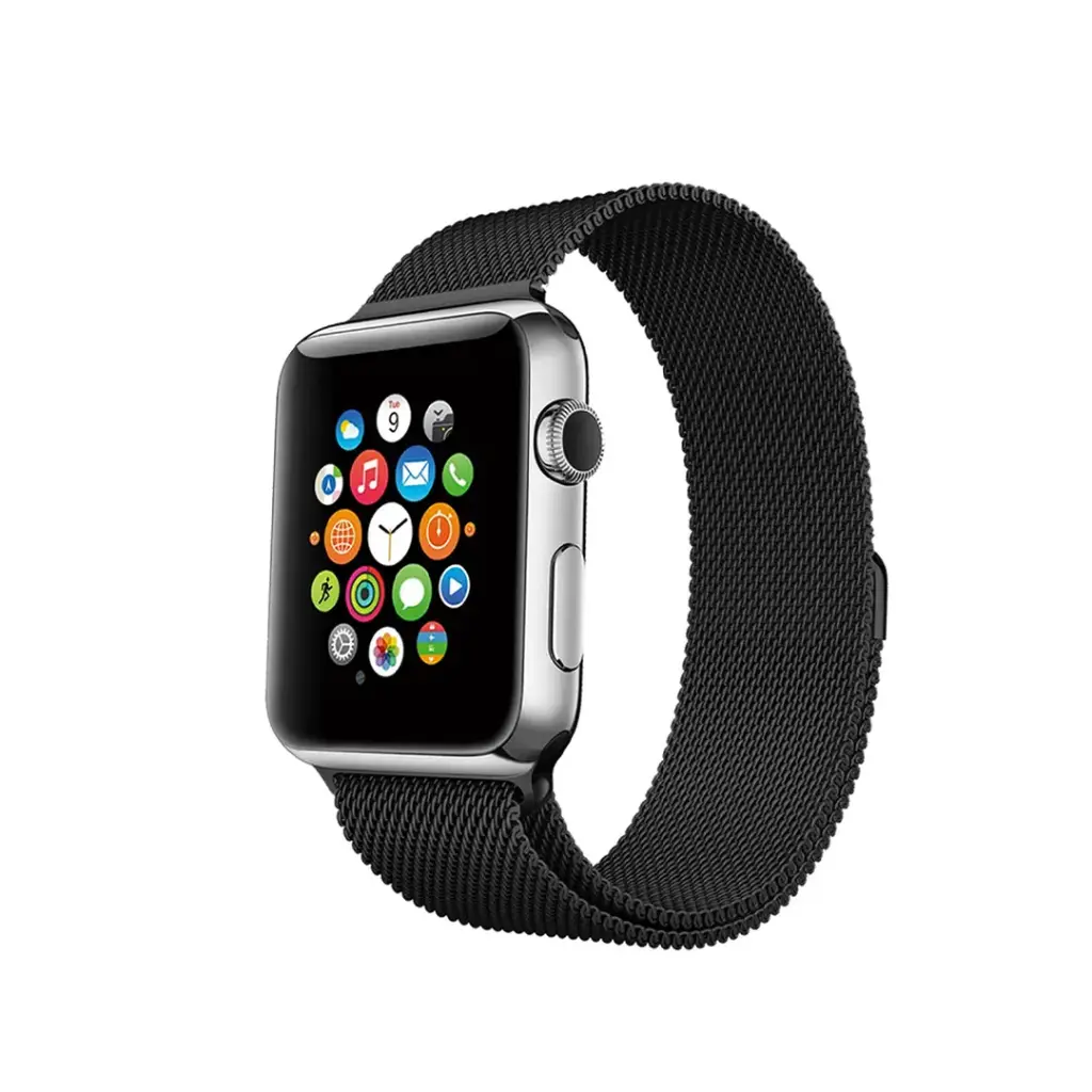 iGuard by porodo - Steel Mesh Watch Band (Compatible with Series 7,6,5,4 and SE) | Color: Black | 44mm/45mm