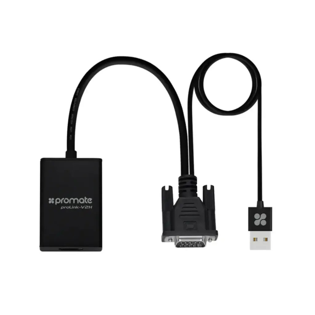 Promate VGA (M) to HDMI (F) Adapter Kit 20CM - PROLINK-V2H