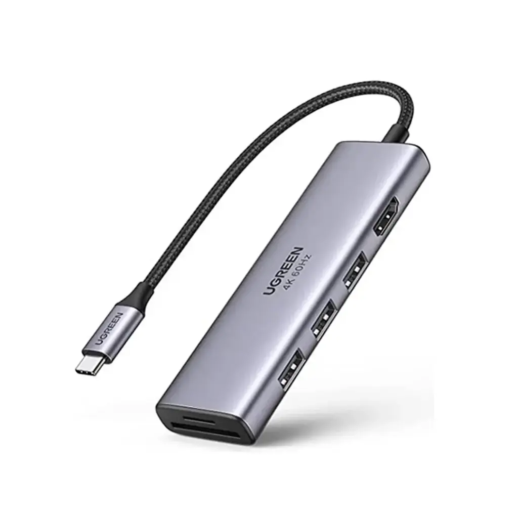 Ugreen - 6-in-1 USB-C Multifunction Adapter - CM511 (P/N: 60383) - (3xUSB-A, 1xHDMI, 1xSD Card Slot, 1xTF Card Slot)