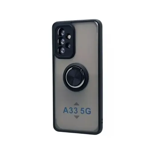 Magnet Adsorption  Samsung A33 5G Silicone cover with Ring | Black