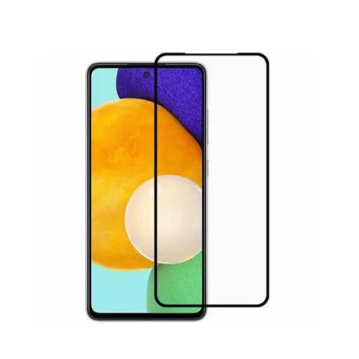 Full Glue Samsung A52 5G - Series 6D / Full Glue Tempered Glass ( Fullscreen full cover age technology 9H original perfect screen protector) | Black