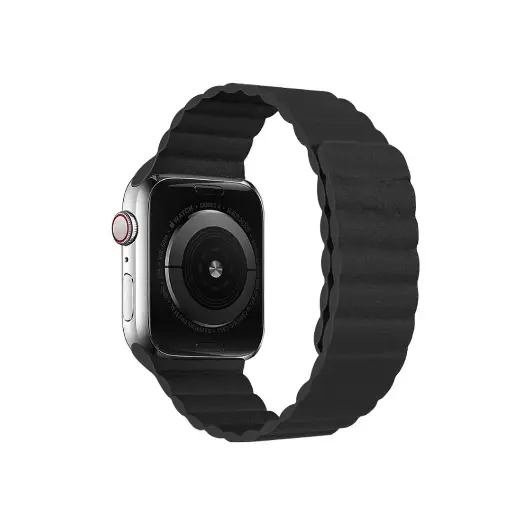 iGuard by porodo - Silicone Loop Watch Band (Compatible with Series 7,6,5,4 and SE) | Color: Black | 44mm/45mm