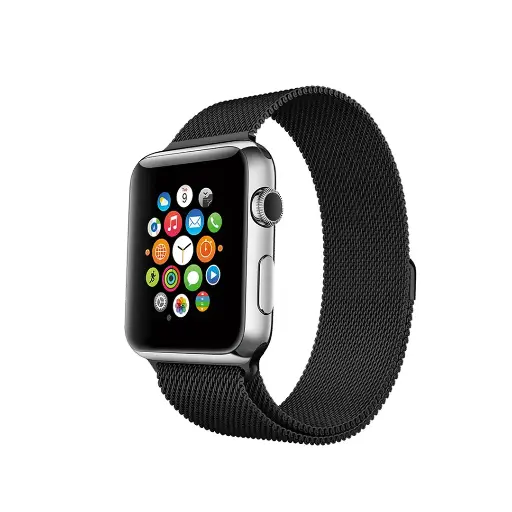 iGuard by porodo - Steel Mesh Watch Band (Compatible with Series 7,6,5,4 and SE) | Color: Black | 44mm/45mm