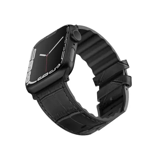VIVA Madrid- Venturx Apple Watch Genuine Leather Strap with Stainless Steel with AirMax - 42mm / 44mm | Black