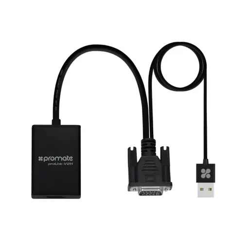 Promate VGA (M) to HDMI (F) Adapter Kit 20CM - PROLINK-V2H